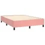 Box spring bed with pink velvet mattress 140x190 cm by , Beds and slatted bases - Ref: Foro24-3137964, Price: 551,52 €, Disco...