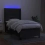 Box spring bed mattress and LED lights black fabric 80x200 cm by , Beds and slatted bases - Ref: Foro24-3138351, Price: 340,4...