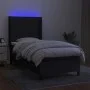 Box spring bed mattress and LED lights black fabric 100x200 cm by , Beds and slatted bases - Ref: Foro24-3138455, Price: 350,...
