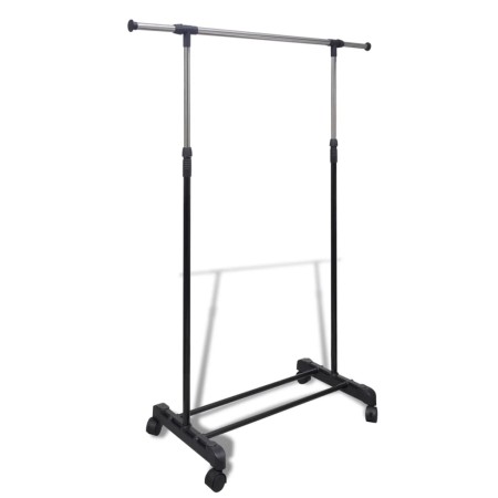 Adjustable clothes rack 4 wheels 1 bars by vidaXL, Dresser Organizers and Bar Hangers - Ref: Foro24-50259, Price: 27,07 €, Di...