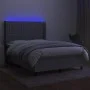 Boxspringbettmatratze und LED-Leuchten hellgrauer Stoff 140x190 cm von , Betten und Lattenroste - Ref: Foro24-3138469, Preis:...