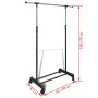 Adjustable clothes rack 4 wheels 1 bars by vidaXL, Dresser Organizers and Bar Hangers - Ref: Foro24-50259, Price: 26,57 €, Di...