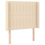 Cama box spring colchón y luces LED tela crema 100x200 cm de , Camas y somieres - Ref: Foro24-3139018, Precio: 362,98 €, Desc...