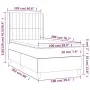 Box spring bed mattress and LED lights cream fabric 100x200 cm by , Beds and slatted bases - Ref: Foro24-3139018, Price: 374,...