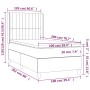 Cama box spring colchón y luces LED tela crema 100x200 cm de , Camas y somieres - Ref: Foro24-3139018, Precio: 362,98 €, Desc...