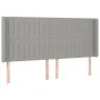 Box spring bed mattress and LED lights light gray fabric 160x200 cm by , Beds and slatted bases - Ref: Foro24-3139045, Price:...