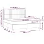 Box spring bed mattress and LED lights light gray fabric 160x200 cm by , Beds and slatted bases - Ref: Foro24-3139045, Price:...