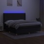 Box spring bed mattress and LED lights black fabric 160x200 cm by , Beds and slatted bases - Ref: Foro24-3139047, Price: 613,...