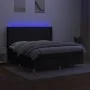 Box spring bed mattress and LED lights black fabric 160x200 cm by , Beds and slatted bases - Ref: Foro24-3139047, Price: 596,...