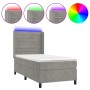 Cama box spring colchón y LED terciopelo gris claro 80x200 cm de , Camas y somieres - Ref: Foro24-3139589, Precio: 327,62 €, ...