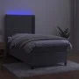 Cama box spring colchón y LED terciopelo gris claro 80x200 cm de , Camas y somieres - Ref: Foro24-3139589, Precio: 326,35 €, ...