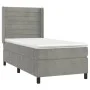 Box spring bed with mattress and LED light gray velvet 80x200 cm by , Beds and slatted bases - Ref: Foro24-3139589, Price: 32...