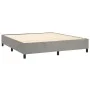 Box spring bed with mattress and LED light gray velvet 160x200 cm by , Beds and slatted bases - Ref: Foro24-3139631, Price: 5...