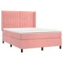 Box spring bed with mattress and LED pink velvet 140x200 cm by , Beds and slatted bases - Ref: Foro24-3139690, Price: 496,67 ...