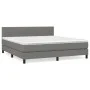 Box spring bed with dark gray fabric mattress 160x200 cm by , Beds and slatted bases - Ref: Foro24-3140226, Price: 510,10 €, ...
