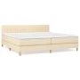 Box spring bed with cream fabric mattress 200x200 cm by , Beds and slatted bases - Ref: Foro24-3140806, Price: 573,00 €, Disc...