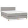 Box spring bed with light gray fabric mattress 140x200 cm by , Beds and slatted bases - Ref: Foro24-3140777, Price: 427,83 €,...