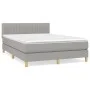 Cama box spring con colchón tela gris claro 140x200 cm de , Camas y somieres - Ref: Foro24-3140777, Precio: 405,16 €, Descuen...