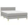 Box spring bed with light gray fabric mattress 140x200 cm by , Beds and slatted bases - Ref: Foro24-3140777, Price: 405,16 €,...