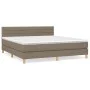 Box spring bed with taupe gray fabric mattress 160x200 cm by , Beds and slatted bases - Ref: Foro24-3140709, Price: 502,13 €,...
