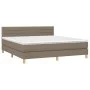 Box spring bed with taupe gray fabric mattress 160x200 cm by , Beds and slatted bases - Ref: Foro24-3140709, Price: 502,13 €,...