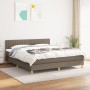 Box spring bed with taupe gray fabric mattress 160x200 cm by , Beds and slatted bases - Ref: Foro24-3140789, Price: 505,88 €,...