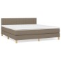 Box spring bed with taupe gray fabric mattress 160x200 cm by , Beds and slatted bases - Ref: Foro24-3140789, Price: 505,88 €,...