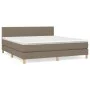 Box spring bed with taupe gray fabric mattress 160x200 cm by , Beds and slatted bases - Ref: Foro24-3140789, Price: 492,42 €,...