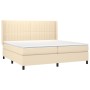 Boxspringbettmatratze und LED-Leuchten aus cremefarbenem Stoff 200x200 cm von , Betten und Lattenroste - Ref: Foro24-3138506,...