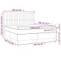 Box spring bed mattress and LED lights light gray fabric 160x200 cm by , Beds and slatted bases - Ref: Foro24-3135045, Price:...