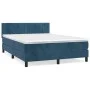 Box spring bed with dark blue velvet mattress 140x190 cm by , Beds and slatted bases - Ref: Foro24-3141423, Price: 410,06 €, ...
