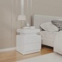 Glänzend weißer Nachttisch aus Holzwerkstoff, 45 x 35 x 52 cm von vidaXL, Nachttische - Ref: Foro24-326855, Preis: 99,78 €, R...