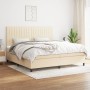 Box spring bed with cream fabric mattress 200x200 cm by , Beds and slatted bases - Ref: Foro24-3141966, Price: 622,52 €, Disc...