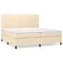 Box spring bed with cream fabric mattress 200x200 cm by , Beds and slatted bases - Ref: Foro24-3141966, Price: 622,52 €, Disc...