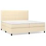 Box spring bed with cream fabric mattress 200x200 cm by , Beds and slatted bases - Ref: Foro24-3141966, Price: 614,68 €, Disc...
