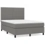 Box spring bed with dark gray fabric mattress 140x190 cm by , Beds and slatted bases - Ref: Foro24-3141930, Price: 530,84 €, ...