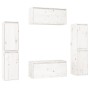 Muebles para TV 6 piezas madera maciza de pino blanco