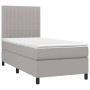 Box spring bed with light gray fabric mattress 80x200 cm by , Beds and slatted bases - Ref: Foro24-3141889, Price: 307,11 €, ...