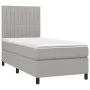 Box spring bed with light gray fabric mattress 80x200 cm by , Beds and slatted bases - Ref: Foro24-3141889, Price: 299,41 €, ...