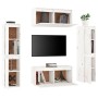 Muebles para TV 6 piezas madera maciza de pino blanco