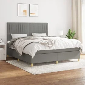 Box spring bed with dark gray fabric mattress 160x200 cm by , Beds and slatted bases - Ref: Foro24-3142506, Price: 573,65 €, ...