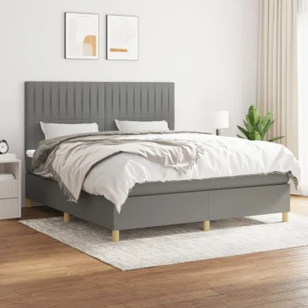 Boxspringbett mit dunkelgrauer Stoffmatratze 160x200 cm von , Betten und Lattenroste - Ref: Foro24-3142506, Preis: 576,98 €, ...