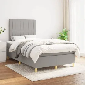 Boxspringbett mit hellgrauer Stoffmatratze 120x200 cm von , Betten und Lattenroste - Ref: Foro24-3142481, Preis: 409,04 €, Ra...