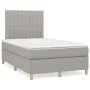 Box spring bed with light gray fabric mattress 120x200 cm by , Beds and slatted bases - Ref: Foro24-3142481, Price: 409,04 €,...