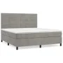 Box spring bed with light gray velvet mattress 160x200 cm by , Beds and slatted bases - Ref: Foro24-3143091, Price: 499,00 €,...