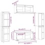 Muebles para TV 6 piezas madera maciza de pino blanco