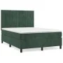 Cama box spring con colchón terciopelo verde oscuro 140x190 cm de , Camas y somieres - Ref: Foro24-3143142, Precio: 516,92 €,...