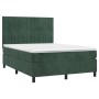 Box spring bed with dark green velvet mattress 140x190 cm by , Beds and slatted bases - Ref: Foro24-3143142, Price: 515,36 €,...