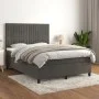 Box spring bed with dark gray velvet mattress 140x190 cm by , Beds and slatted bases - Ref: Foro24-3143140, Price: 499,48 €, ...