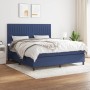 Cama box spring con colchón tela azul 160x200 cm de , Camas y somieres - Ref: Foro24-3141951, Precio: 554,46 €, Descuento: %